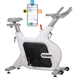 Garvee 32-Level Silent Magnetic Exercise Bike for Home – Stationary Cycling, LCD & Pulse Sensors, wireless App, Adjustable Seat & Handlebar, Tracks 7 Metrics, 300lbs Capacity – Color: White - White