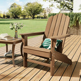 Garvee Weatherproof HDPE Adirondack Patio Chair – Realistic Wood Grain, Ergonomic, UV Resistant, Easy Clean Outdoor Garden Deck Seating – Brown, 1 Chair/Box - Brown (2 Sheets/Box)