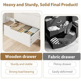 Garvee 6-Drawer White Wooden Dresser – 47.2'' Wide Freestanding Storage Cabinet with Adjustable Feet, Vertical Chest Organizer for Bedroom, Living Room, Entryway – 6-Drawer Chest White