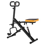 Garvee Collapsible Squat Assist Machine for Home Gym - 12-Level Adjustable Resistance, Row & Ride Full-Body Trainer for Glutes Legs Core, Heavy-Duty 350 lb Capacity - Color: Black