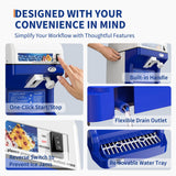 Garvee Commercial Shaved Ice & Snow Cone Machine, 500W 300 lb/hr Tabletop Ice Shaver Crusher - 500 RPM - Adjustable Ice Texture - 4.41 lb Feeder - Stainless Steel Blade - US Standard Blue