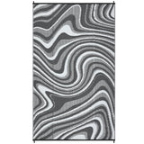 Garvee Reversible Waterproof Outdoor Patio Rug – Modern Abstract Plastic Straw Mat – UV Resistant, Easy to Clean, Portable – Ideal for Garden, Deck, Camping, Balcony, RV, Picnic – 9x12ft – Black/Grey/White – United States