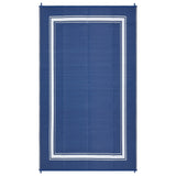 Garvee Reversible Outdoor Rug 9x18ft – Waterproof Plastic Straw Mat – UV Resistant Bordered Carpet for Patio, Deck, Garden, Camping – Portable with Bag & Stakes – Navy Blue/White, USA - Dark Blue/White