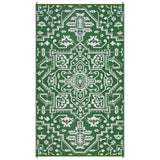 Garvee Reversible Outdoor Rug 8x10ft - Waterproof Plastic Straw Mat - UV Resistant, Collapsible, Portable, Easy to Clean - Patio, Deck, Camping, RV, Backyard - Green/White, USA
