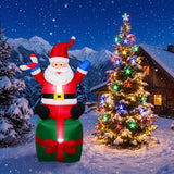 Garvee Santa Gift Box Inflatable Christmas Decoration Outdoor 6 FT LED Lights Weather-Resistant Polyester Secure Anchoring Quick Setup Yard Garden Porch Party