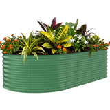 Garvee 8x4x2 ft Galvanized Raised Garden Bed Metal Planter Box for Vegetables Flowers Herbs Green - Green(Rubber Edge)