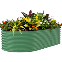 Garvee 8x4x2 ft Galvanized Raised Garden Bed Metal Planter Box for Vegetables Flowers Herbs Green