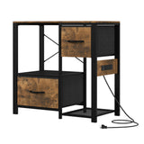 Garvee Heavy Duty 4-Tier Metal & Wood Aquarium Stand with Power Outlets, 2 Storage Drawers, Open Shelves, Sturdy Legs – Fits 20-37 Gallon Fish Tanks, Modern Design – Fiery Clouds