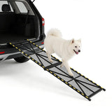 Garvee Steel Dog Ramp – Portable & Collapsible Pet Stairs for Large Dogs – Non-Slip Mesh Surface – Supports Up to 300 lbs – 71'' x 17'' – For Cars, SUVs, Trucks, RVs – Black, Size: 71*17inch, Color: Black