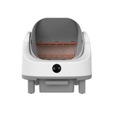 Garvee Automatic Self-Cleaning Cat Litter Box – APP Control, Real-Time Monitoring, Dual Infrared Safety Sensors, Ultra-Quiet Odor Control, Large 9L/96L Capacity, Open-Top Robot Tray – White + Orange Mesh, UK Standard, 540×500×550mm