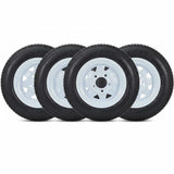 Garvee 4PCS 4.80-12 Trailer Tires & Wheels – 12" Rims, 5 Lug 4.5" Bolt, 6PR Load Range C, Speed Rating M, 990 lbs, 90 PSI – Lawn Mower, Tractor, Turf, Boat Trailers – System Default