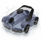 Garvee High-Efficiency Wireless Robotic Pool Suction Cleaner – Powerful 150 CFT/h Suction – 130-Min Runtime – Self-Parking, Lightweight, Portable – For Flat Above Ground Pools up to 860 Sq.Ft – Removes Leaves, Debris – US Standard, Gray - White