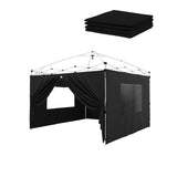 Garvee Waterproof 4-Pack Sidewalls for 10x10 Pop Up Canopy – Durable Oxford Panels, 99% UV Protection, Easy Attachment, Replacement Tent Walls for Outdoor Patio, Garden, Market – Black - Black