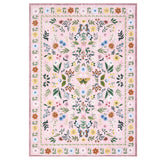 Garvee Washable Area Rug – Soft Low Pile, Non-Slip, mark Resistant – Vintage Boho Floral Carpet for Living Room, Bedroom, Dining Room, Nursery, Playroom – 8x10ft, Pink (United States)