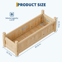 Garvee Wooden Raised Garden Bed Elevated Planter Box for Vegetables Herbs Flowers 43x15x13 Natural Fir Wood