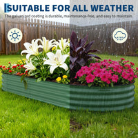 Garvee 2 Pcs Raised Garden Beds Outdoor 10x4x1.5 ft Galvanized Steel Planter Box Green Rust-Resistant Easy Assembly