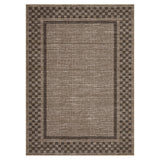 Garvee Modern Checkered Area Rug for Living Room, Bedroom, Dining Room, Nursery - Soft Machine Washable Low Pile Carpet - Non-Slip Geometric Bordered Throw Rug - Brown, 5x7ft (152x213cm), USA - Brown