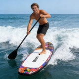 Garvee Colorful & Wide Paddle Board Paddle Board 10'6" – Inflatable upright paddleboarding Board Set for Adults & Beginners with Electric & Hand Pump, Soft Seat, Camera Mount, Waterproof Phone Pouch, Backpack – Lake, River, Beach Touring – Colorful little