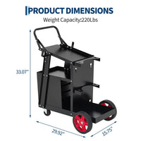 Garvee Welding Cart with Drawers Heavy Duty Carbon Steel for Mig Tig Welder and Plasma Cutter 220 Lb Black