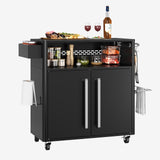 Garvee Heavy-Duty Outdoor Grill Cart – 304 Stainless Steel Top, Double-Door Cabinet, Drawer, Locking Wheels – Weatherproof Mobile BBQ Prep Table for Patio, Deck, Camping – Outdoor Kitchen Storage – Black