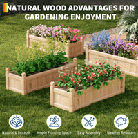 Garvee Wooden Raised Garden Bed Elevated Planter Box for Vegetables Herbs Flowers 43x15x13 Natural Fir Wood