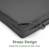 Garvee Comfortable Outdoor Patio Chair Cushions Set of 2 – Thick Waterproof & Fade-Resistant 600D Oxford Fabric Seat Pads with Ties – Durable, Non-Slip, Easy Clean for Garden Furniture – Dark Gray, 22x22x4 Inch - Grey