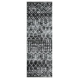 Garvee Vintage Geometric Runner Rug - Washable, Non-Slip, Low Pile, Ultra-Soft, Non-Shedding, mark Resistant - Ideal for Entryway, Kitchen, Bedroom, Bathroom - Black Tone, USA, 2x6ft
