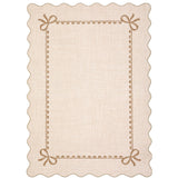Garvee Machine Washable Scalloped Bow Area Rug - Low-Pile Soft, Non-Slip Rubber Backing, Mark-Resistant, Non-Shedding, Collapsible - Beige - 4x6 ft (122x183 cm) - USA - Bow Border|Beige