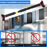 Garvee Adjustable Pull Up Bar for Doorway – No Screws, Level Meter, Auto Lock, Extra Wide, Anti-Slip, Supports 440lbs, Home Gym Chin Up Bar for Strength – Bull Head Design