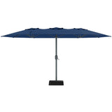 Garvee Extra Wide 9x15 ft Rectangular Patio Umbrella with Base – Heavy Duty 12-Rib Frame – UV Protection & Waterproof – Outdoor Garden, Pool, Backyard, Balcony Shade – Navy Blue - Navy Blue