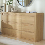 Garvee Modern 9 Drawer Storage Cabinet – Wide Wooden Chest of Drawers with Anti-Tip Device – Versatile Dresser & TV Stand for Bedroom, Closet, Living Room or Hallway – Natural Wood Color - Natural Wood Color