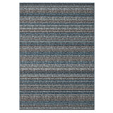 Garvee Ultra Thin Washable Striped Area Rug - Large Non-Slip Collapsible Carpet, Soft Mark Resistant, Modern Braided Design for High Stream Living Room, Blue, 10x13ft (305x396cm)