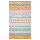 Garvee Reversible Waterproof Outdoor Rug – Lightweight Plastic Straw Patio Carpet, UV Resistant, Easy to Clean – 10x14ft, Orange/Green/Pink/White – United States