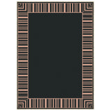 Garvee Washable Striped Edge Area Rug, Black Coffee 9x12ft – Non-Slip, Low Pile, Mark Resistant, Highly Durable Modern Farmhouse Indoor Outdoor Carpet for Patio, Living Room, Bedroom, Dining Room – USA - Camel