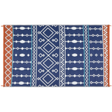 Garvee Reversible Waterproof Outdoor Rug – Durable Plastic Patio Carpet – UV Resistant, Collapsible, Portable with Carry Bag & Stakes – Eclectic Blue Red Design – Perfect for Patio, Deck, Backyard, Camping, Picnic, RV – Size: 9x12ft (270x366cm) - System Default_2