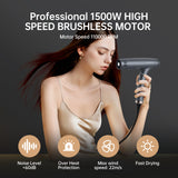 Garvee High-Speed Ionic Hair Dryer, Powerful Brushless Motor, Compact Lightweight Travel Blow Dryer, Super Quiet Fast-Drying, 12 Modes, Magnetic Nozzle - Dark Gray - US Regulations