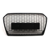 Garvee Honeycomb Mesh Front Bumper Radiator Grille Replacement for Audi A6 C7 Facelift 2016-2018 - Sport Front Center Grill, ABS - Gloss Black Finish - Color: Bright Black