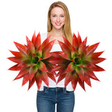 Garvee UV Resistant Realistic Artificial Agave Plants Set – 2 PCS 28 Inch Faux Fleshy Plant Greenery for Indoor Outdoor Home, Garden, or Entryway Decor – Maintenance-Free, Red, 29 Leaves - Red