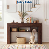 Garvee Extra Long Farmhouse Console Table for Living Room – 63 Inch, Drawer & 3 Storage Shelves, Thick Base, Sturdy Narrow Accent Table, Easy Assembly – Color: Dark Brown