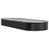 Garvee Heavy-Duty Metal Raised Garden Bed, Galvanized Steel - Oval Planter Box, Rust-Resistant, Open-Bottom Design - Easy Assembly, Anti-Cut Strip - Perfect for Vegetables & Flowers - Size: 180x90x30cm, Color: Gray with anti-cut strip - Green With Anti-Cut Strips