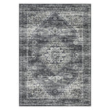 Garvee Vintage Washable Oriental Area Rug – Ultra-Soft Low Pile, Non Slip, Non Shedding, Collapsible, Mark Resistant Carpet for Living Room, Bedroom, Dining, Dark Gray, 10x13ft (305x396cm), USA Storage - Red