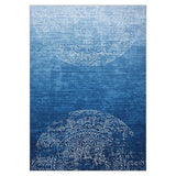 Garvee Modern Ombre & Medallion Area Rug - Washable, Mark Resistant, Non-Slip, Soft Low Pile Carpet for Living Room, Bedroom, Dining Room - Blue, 8x10ft, USA - Pink