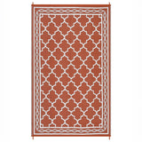 Garvee Reversible Outdoor Rug, Waterproof Plastic Straw Mat for Patio & Garden - Durable, Easy Clean, Portable - With Carry Bag - Terracotta Orange/White, 9x12ft, US Spec