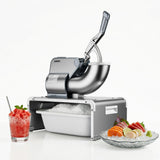 Garvee Commercial Snow Cone Machine & Ice Shaver/Crusher - 350W 2000 RPM, 750 lb/hr Output - 2.64 Gal Portable, 4 Stainless Steel Blades - Replaceable Container, Silver