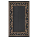 Garvee Waterproof Outdoor Rug 8x10ft - Reversible Plastic Straw Patio Mat - Collapsible, Lightweight, Easy Clean, Geometric - RV, Camping, Deck, Balcony, Porch, Picnic - Black Brown, USA