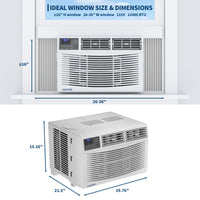 Garvee 12000 BTU Window Air Conditioner for Medium Rooms, Quiet Operation & Energy Saving, 115V Compressor, LED Display & Remote, Easy Install, Bedroom & Office