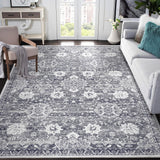 Garvee Washable Distressed Vintage Area Rug – Low Pile, Non-Slip, Soft & mark Resistant – Boho Carpet for Living Room, Bedroom, Dining Room, Nursery, Office – Neutral Dark Gray – Size: 5x7ft (152x213cm), USA Spec - Beige