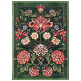 Garvee Vintage Botanical Area Rug - Soft Washable Low Pile Carpet, Non-Slip & mark Resistant for Living Room, Bedroom, Dining, Nursery - Green, United States, 8x10ft (244x305cm)
