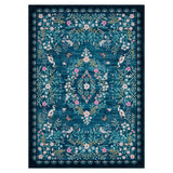 Garvee Vintage Botanical Area Rug 5x7 – Soft Low Pile Non-Slip Carpet – Easy Clean, Mark Resistant, Ornate Edge – Teal, 5x7ft (152x213cm), USA Spec - Teal