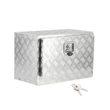 Garvee Heavy Duty Aluminum Underbody Truck Tool Box – 36 Inch, Lockable Diamond Plate, Waterproof Storage, Side Opening, T-Handle Fastener with Keys, Natural Aluminum, 914×355×406mm, Includes Chain & Lock - Silver